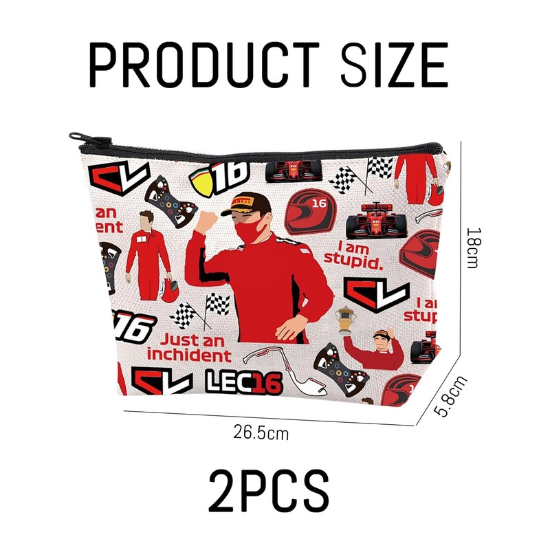 2 Pieces Racing Themed Makeup Bag, Waterproof Makeup Bag, Cartoon