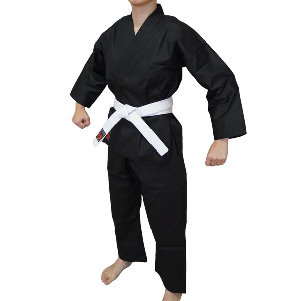 Jukado Lightweight Karate Gi Martial Arts Uniform Karategi Black 1 (140cm)