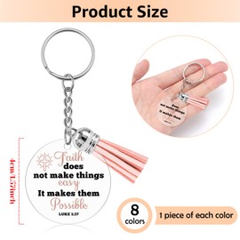 8 Pcs Christian Gifts for Women Faith Keychain Bulk Inspirational Gifts for Women Birthday Unique Catholic Gift Bible Keychains Faith Confirmation Baptism Christmas Birthday Gift