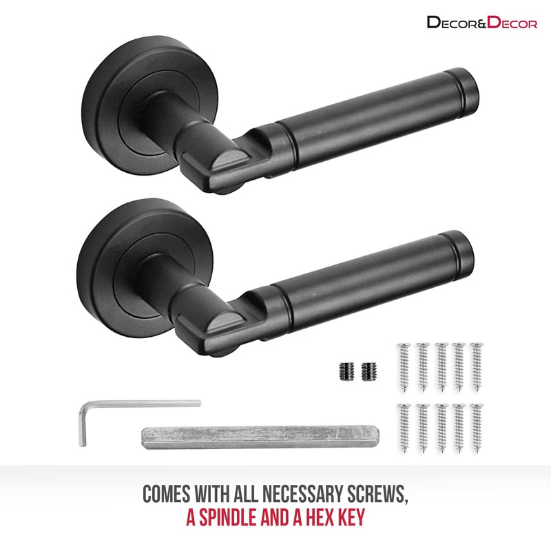 Decoranddecor Enigma Round Door Handles – Aluminium Matt Black Internal