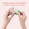 Peboms Makeup Sponge Holder,Double-sided 3-line Vented Silicone Beauty Blender Holder