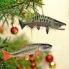 KOJIGIC 3D Brook Trout and Salmon Christmas Tree Ornament Set,
