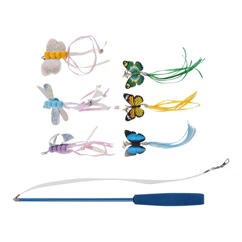 7pcs Cat Tassel Toys Play Chase Exercise Multifunctional Cat Butterfly