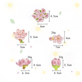 BRIOTA 5 Pcs Car Air Vent Clips, Pink Flower Air Conditioning Outlet Clips, Scents Freshener Clip Charm, Girly Car Accessories for Women, Interior Decor