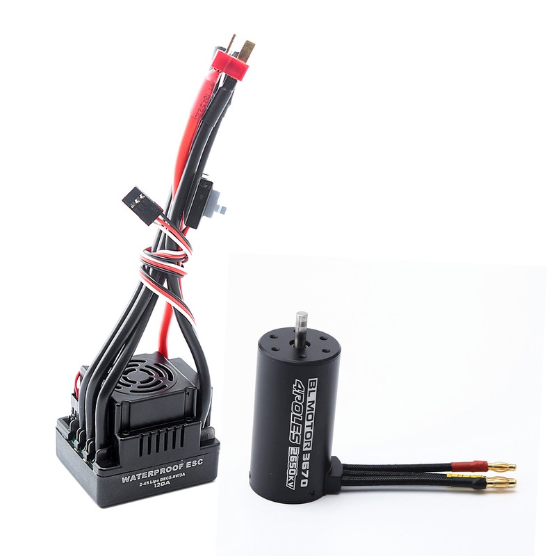 Waterproof 3670 2650KV Brushless Motor 120A Brushless ESC Combo Set