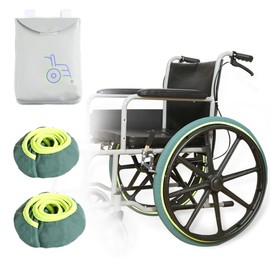 Wheelchair Wheel Covers 22 inches,Noise-Reducing Tire Sleeves,Wheelchair Accessories Tyre Covers to Protect Floors Carpets,1 Pair (Green)