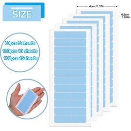 Sajoo 180 Pieces Hair Extension Tape Tabs, Double Sided Replacement Tape Adhesive for Hair Extensions Wigs Supplies (Blue)