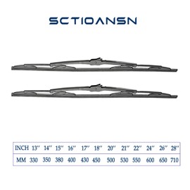 OEM Quality 22" + 22" Premium All-Seasons Metal Frame J-Hook Windshield Wiper Blades(Set of 2)