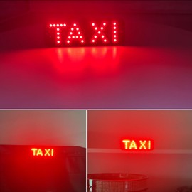 Kingshowstar Taxi Sign for Cars,Red led car sign for Car Window Windshield Cab LED Sign Light Taxi Light with Suction Cups USB Plug