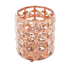 petofqq Rose Gold Ballpoint Pen Holder, Makeup Organizer Crystal Storage Bucket, Bling Diamond Pens Holder Organizer