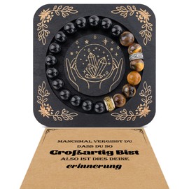 YELUWA Gifts for Men Bracelet Natural Stones Man Idea Original Gift Boys Gifts Christmas Man Bracelet Gift for Husband Father Boyfriend Brother Birthday Gift for Men Blue, Stainless Steel, Bead