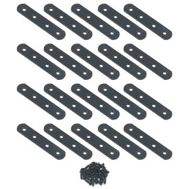 Pxyelec 20Pcs Black Flat Straight Braces 3mmThicker Brace Corner Straight Angle Bracket Fastener, Fixture Protector for Furniture, Wood, Shelves ,97mmx20mmx3mm