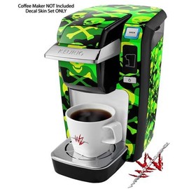 WraptorSkinz Decal Style Vinyl Skin compatible for Keurig K10 / K15 Mini Plus Coffee Makers Skull Camouflage (COFFEE MAKER NOT INCLUDED)