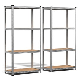 VOUNOT® Heavy-Duty Shelving Unit Set of 2 Shelving Units Basement Shelving Workshop Shelving Unit 160 x 80 x 40 cm 4 Adjustable Shelves 700 kg Load Capacity