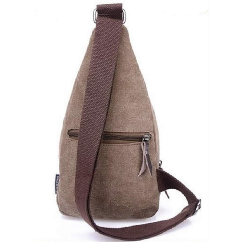 Donally Women's Canvas Body Bag, Shoulder Bag, Zipper, coffee