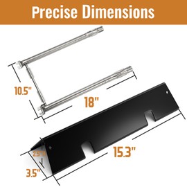 Rushare Grill Replacement Parts for Weber GS4 Spirit II 200 Series, Spirit II E-210, S-210 (Front-Mounted Control), Porcelain-enameled 7635 Flavorizer Bars and Stainless Steel 69785 Burner Tubes Set
