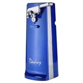 Davivy Electric Can Opener for One Touch Lid Opening,Removable Stainless Steel Cutter and 3-in-1 Design with Knife Sharpener and Bottle Opener. Blue