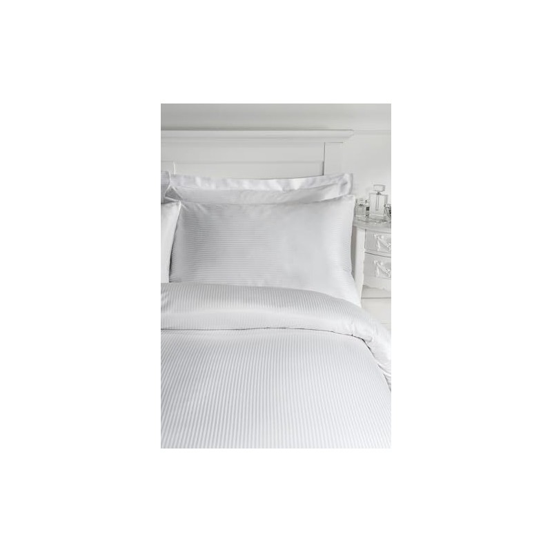 Catherine Lansfield Satin Stripe 300 Thread Count Standard Pillowcase Pair
