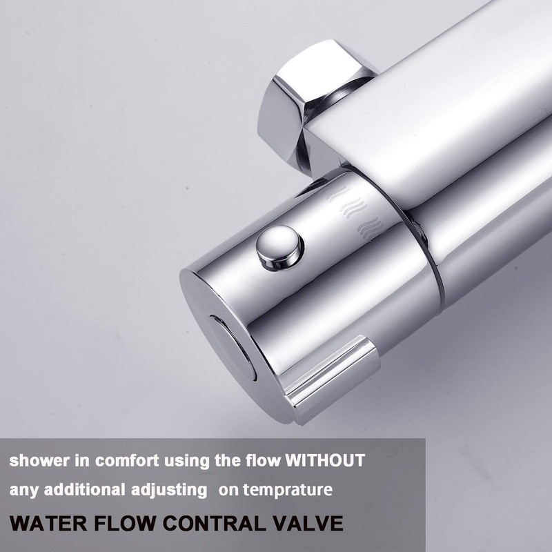 2-Handle Thermostatic Shower Valve Trim Wall mount US STANDARD Plumbing,