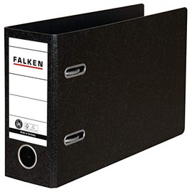 Original Falken folder special format hardboard. Made in Germany. 8 cm wide DIN A5 landscape black Account statement ring binder File folder Letter file Office folder Cardboard folder Slotted folder Blue Angel