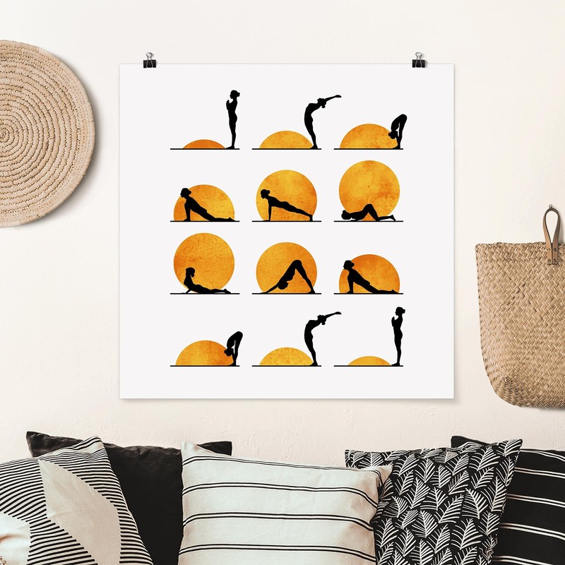 Bilderwelten Poster Yoga The Sun Greeting Square 1:1 Matt 70