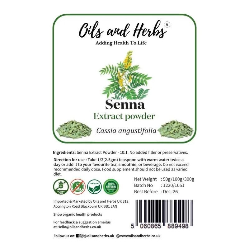 High Strength Senna Extract Powder 10:1 (Cassia angustifolia) - No