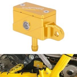 Motorcycle Rear Brake Master Cylinder Brake Fluid Reservoir Tank CNC For DRZ400 DRZ400S DRZ400SM 00-19 KLX300R KLX250 KLX230 KLX150S KLX150BF KLX125/D-TRACKER125 KLX150L Dirt Pit Bike Supermoto Gold