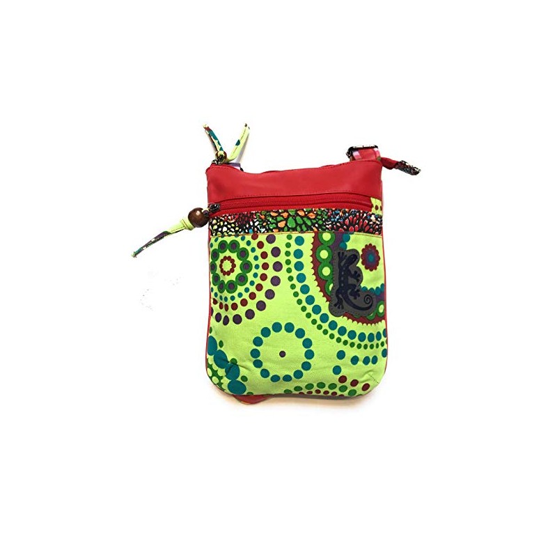 Women's Ethnic Indian Shoulder Strap Flat Bag, anise