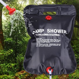 DcnrInsr 25L Camp Shower Bag Solar Energy Heated Portable Folding Outdoor Bath Bag Travel Hiking Climbing PVC Water Bag Black