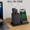 Multi-Functional Vegan Leather Desk Organizer with Wireless Charger