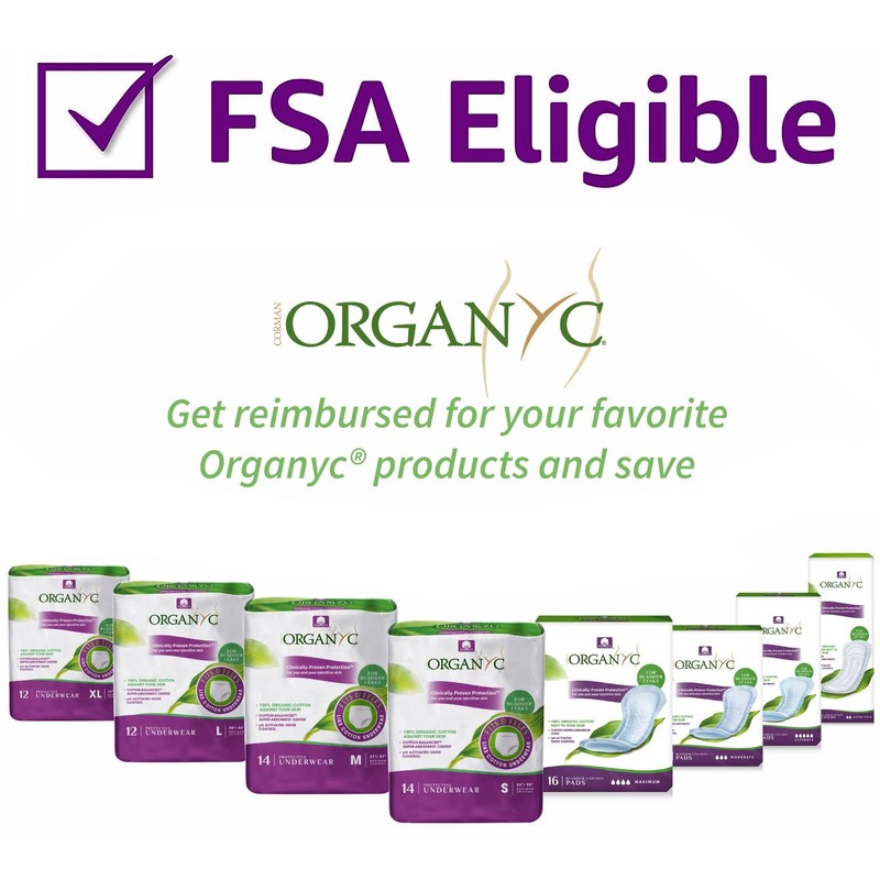 Organyc 100% Organic Cotton Inside and Out Light Incontinence Liners