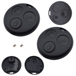 CARCHET® 2 x Key Shell Replacement Case for Smart ForTwo 450 Black