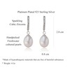 Finatso Sterling Silver Hoop Drop Cultured Pearl Earrings (Platinum)