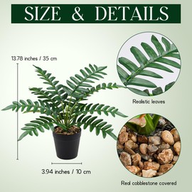 Gresorth 1 Pcs Artificial Large Palm Leaves Potted Decoration Fake Green Plant Bonsai Display Lifelike Tropical Monstera Ornament Home Housewarming Cabinet