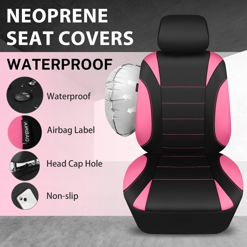 CAR PASS Waterproof Car Seat Covers Full Sets, Universal Fit