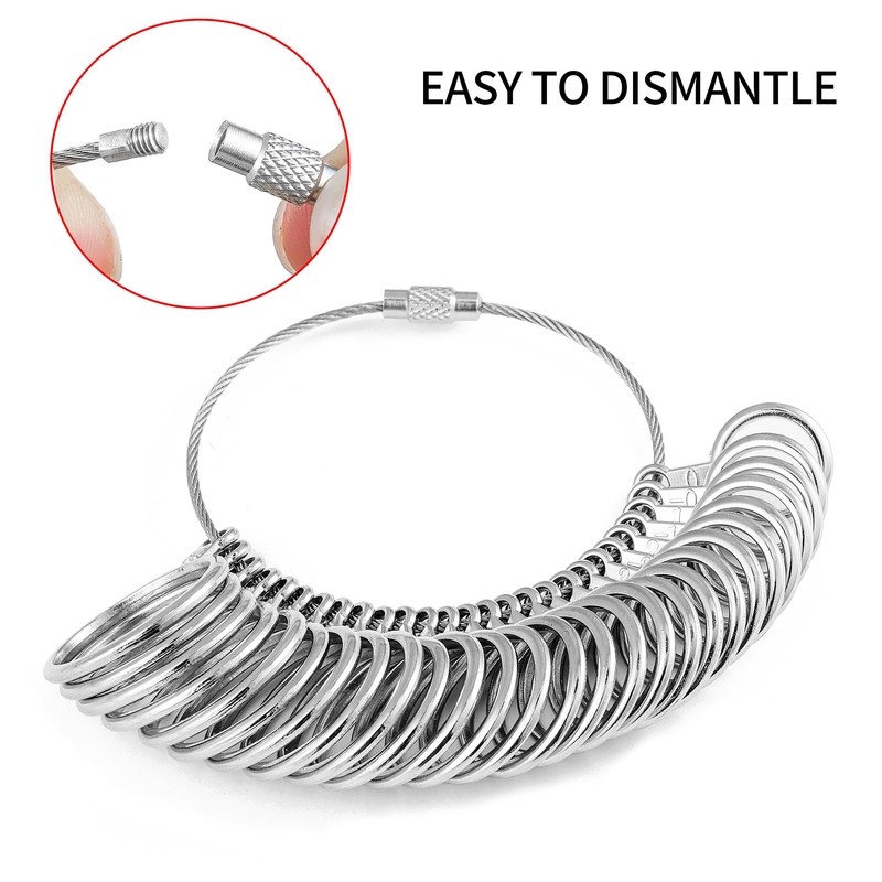 Ring Sizer Measuring Tool Kit, 27 PCS Premium Stainless Steel