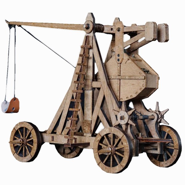 YAQUMW The Mini Counterweight Trebuchet with Four Wheels Europe Medieval