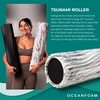 Oceanfoam Tsunami Roller (Black Marbled) - Soft, Textured Foam Roller