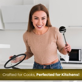 Eclimia 4-Piece Wooden & Stainless Steel Spatula Set – Includes Wok Spatula, Ladle, Skimmer Spoon & Slotted Turner – Durable Kitchen Utensils for Stir Fry & Cooking