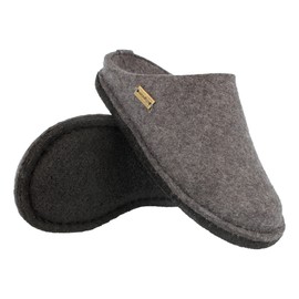 Haflinger Flair Smily Slippers, Unisex, Adults’, Pure Wool Felt (Flair Soft) - Grey Anthracite 04, size: 47 EU