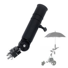 YGOLF Golf Push Cart Umbrella Holder, Universal Trolley Stand Accessary with Adjustable Angle for Handles, Baby Stroller, Fishing Beach Chair, Wheelchair Round Frames