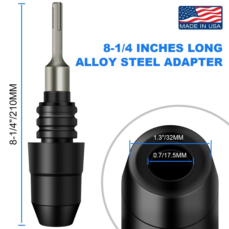 SD FACTORY SDS-Plus to SDS-Max Adapter for Rotary Hammers, 8-1/4