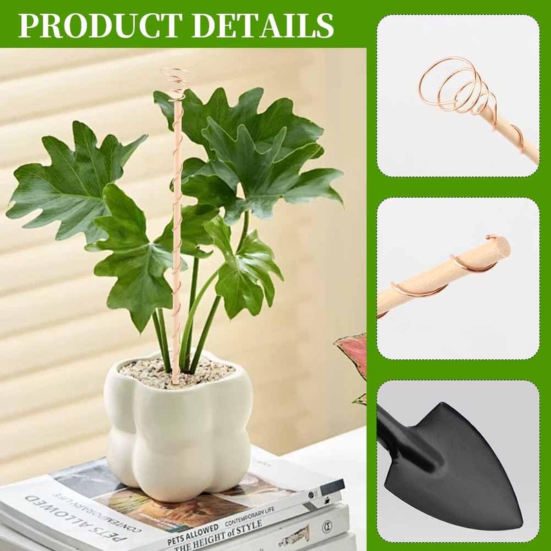 10pcs Electroculture Plant Stakes, 13.5''Available Copper Coil Wire Antennas Garden