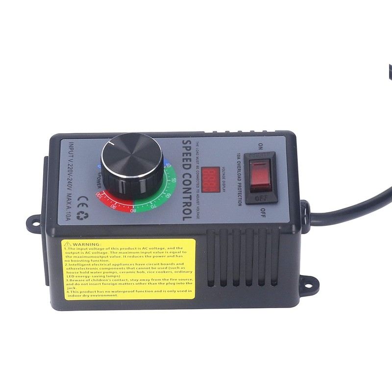 Motor Speed Regulator, 0-220VAC Output Motor Speed Controller 10A Overload