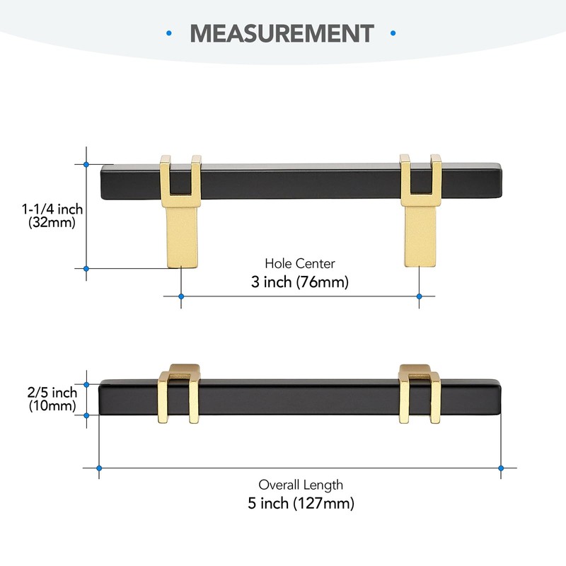 HOME EDIT 3 inch Cabinet Handles, 10 Pack Kitchen Cabinet