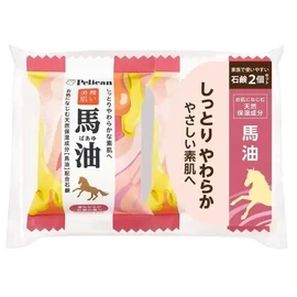 (For Dry & Sticky Skin) Prevention for Daily Crustling, Easy to Use Size for Families, Moisturizes Horse Oil, Does Not Stiffen on Your Skin, Moisturizing & Soft Skin, Pelican Family Soap, Horse Oil, 2.8 oz (80 g)