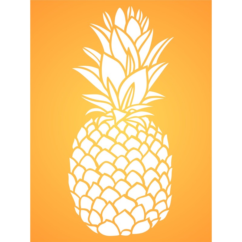 Pineapple Stencil, 4.5 x 10 inch - Fruit Vegetable Kitchen