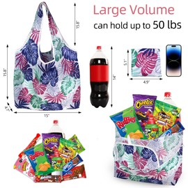 WAYRUIGD 6 Pack Reusable Grocery Bagss Heavy Duty with Handles Large Holiday Gift for Women & Men Foldable，Eco-Friendly Purse Bag Fits in Pocket Lightweight (6pcs-styleA)