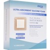 Ultra-Absorbent Silicone Foam Dressing with Border (Adhesive) Waterproof 4" X 4" (10 cm X 10 cm) (Central Ultra-Absorbent Foam 2.5" X 2.5") 10 Per Box (1) Wound Dressing by Areza Medical