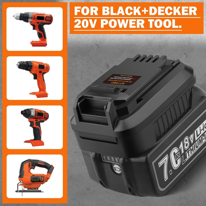 TPDL Adapter for Black and Decker 20V Cordless Tools Fits